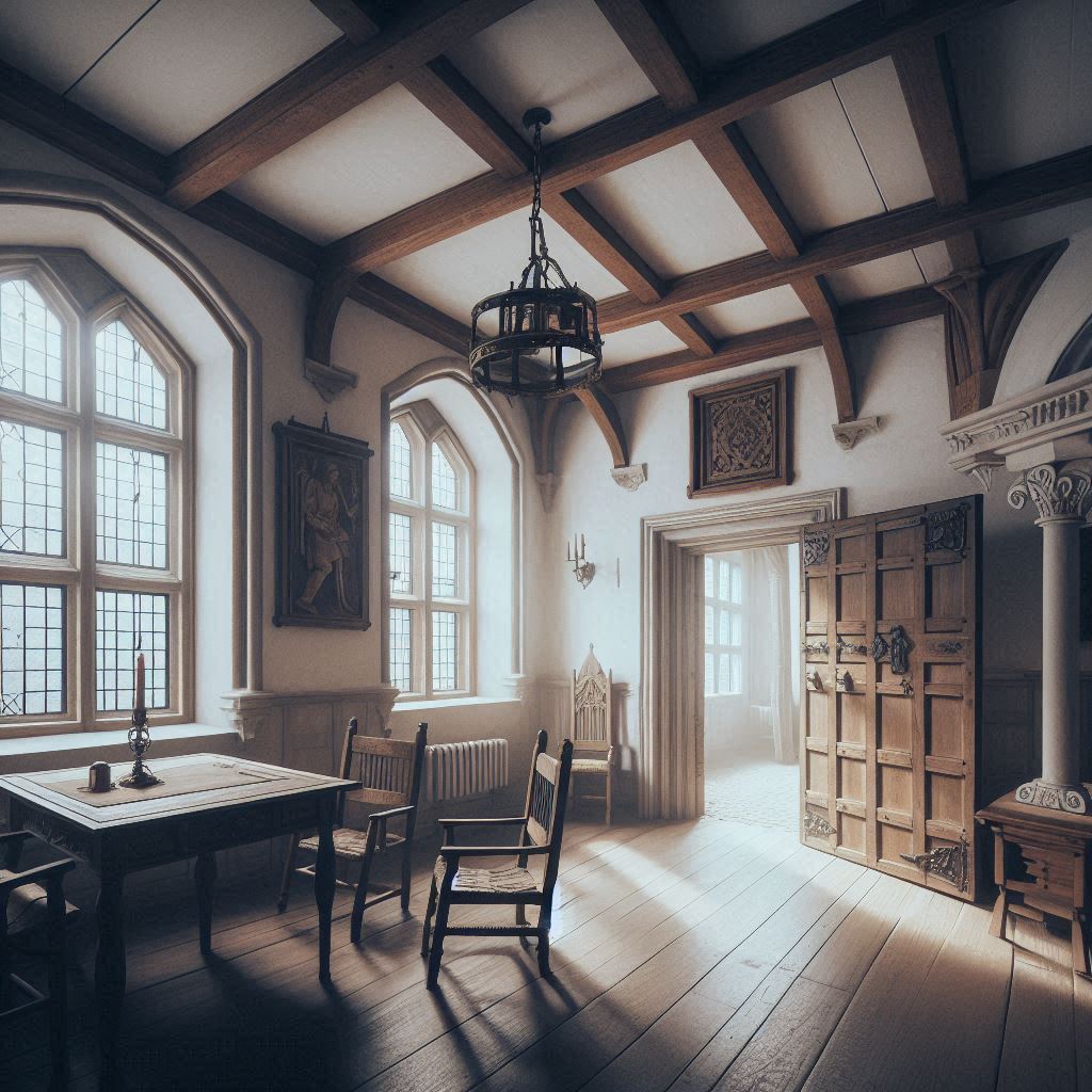 Medieval European living room by AI