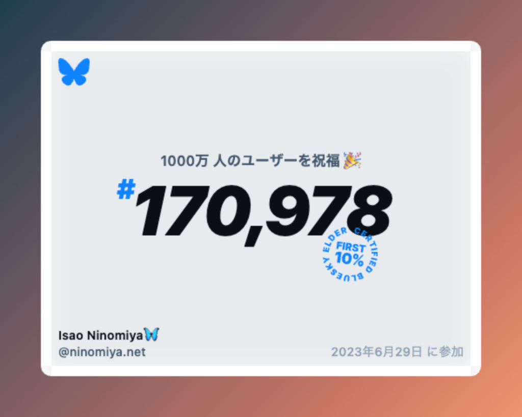 Blueskyでの登録日